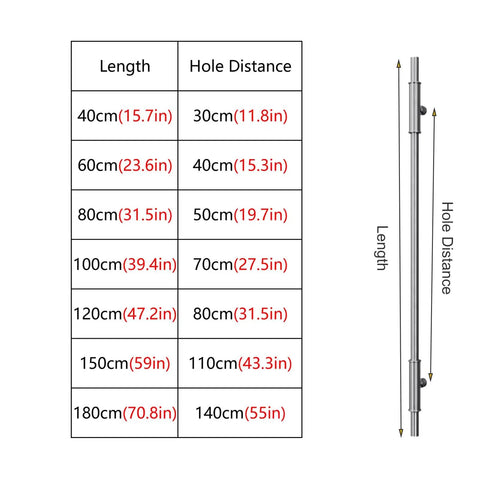 Heavy Duty Built Tough Stainless Steel Push Pull Door Handle For Two Sided Front Patio And Barn Doors 39 Point 4 Inches Black Contemporary Pull Bar Easy Install Drill Two Holes With Longer Screws Included DIY Friendly size chart