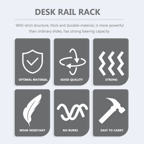 Underdesk Keyboard Tray Sliding Rails Heavy Duty Steel Drawer Slides Ball Bearing Extension Rails Hardware Kit Pull Out Keyboard Slides Quiet Mount Telescopic Runners For Office Desks And Home Setup, steel rail features