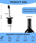 Set Of 2 Stainless Steel Pourers For Liquor Olive Oil And Vinegar Bottles With Tapered Stopper Spouts No Spill Control Sealed Dust Caps Fits About Three Quarters Inch Bottle Openings Durable And Easy To Clean Built Like A Tank, 0.7-0.78 inch fit