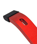 Close-up of Heavy Duty 2 Pack Red Aluminum T Track Clamps For CNC Milling And Woodworking Quick Acting Hold Down Fixtures.