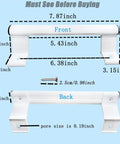 Front and back view of Two Pack 8 Inch Aluminum Sliding Door Handle Set In White with dimensions listed.