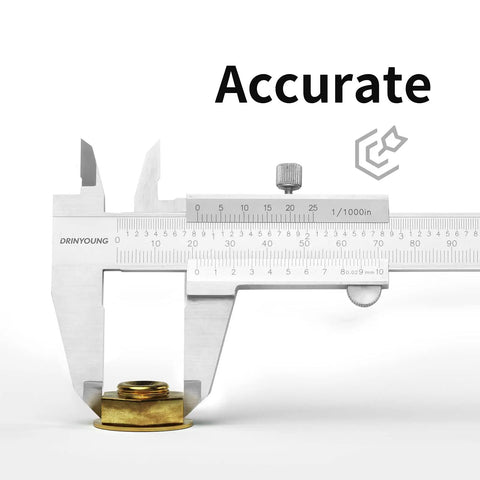 Stainless Steel Vernier Caliper 0 to 8 Inch Thickened Mono Block Inch Metric Sliding Caliper with Depth Gauge 0.02 Inch Accuracy