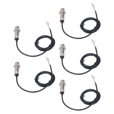 Inductive Proximity Switch Kit With 10mm Sensing Distance 2 Wire Normally Open IP65 Proximity Sensor For AC DC 0 To 250V 150Hz 400mA Output Rock Solid ABS And Aluminum Alloy Housing Easy Mount, 5-pack