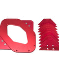 Dead Accurate Router Guide Corner Template Jig featuring precision engraved arc measurements, anodized aluminum body and radius guides.