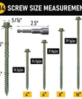 Pack Of 50 14 X 10 Wood Structural Screws Green Coated Beefy Heavy Duty Hex Head Timber Log Landscaping Screws Rust Resistant