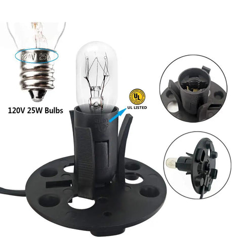 Himalayan Salt Lamp Cord Set With Dimmer Switch And A 6 Foot Cord, Easy Plug In Setup, stable base, 25W E12 bulbs shown