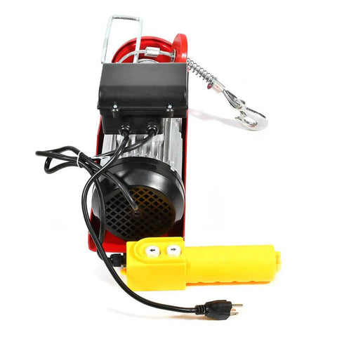 Built Tough 1500 Lb Overhead Electric Hoist Lift Crane For Garage Engine Work, Remote Control Winch With Emergency Stop