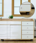 Furniture with heavy duty caster wheels for mobility