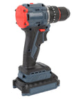 Pro Level Cordless Drill Power Tool Set With Slick Variable Speed Trigger And 25 Heavy Duty Bits, side view showing ergonomic grip and robust design.