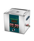Heavy Duty 11 Liter Ultrasonic Cleaner Featuring 40 80 And 120 Khz Transducers For Vinyl Records Stainless Steel Basin with control panel.