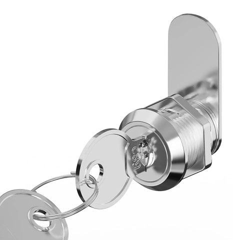 Five Pack Keyed Different Cam Lock Set With Five Eighths Inch Cylinder Fits Cabinets Desks Drawers Mailboxes File Cabinets Tabletop Showcases Camper And RV Doors Chrome Finish Zinc Alloy Secure Storage Hardware Replacement
