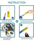 Instruction steps for using 180 Piece All In One Pro Grade Heat Shrink Wire Connectors And Ring Terminal Kit for electrical connections