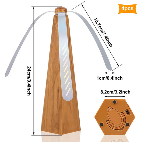 Portable Fly Fans For Tables That Keep Your Food Clean Anywhere You Eat Outdoor Indoor Picnic Dinner And Classroom Wood Grain Finish 4 Pack Simple Setup Bug Blocking Table Top Breeze, wood grain fly fan dimensions