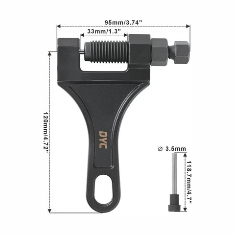 Chain Breaker Tool For 420 To 530 Roller Chains With Separate Pin Design No Fuss Quick Swap Includes 2 Replaceable Cutting Pins
