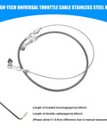 Braided 24 Inch Throttle Cable Kit For Cars And Trucks, stainless steel gas cable shown with aluminum ferrule fittings, easy install