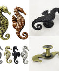 Collection of Dope Seahorse Style Zinc Alloy Cabinet Pull Handles In Matte Black and other finishes, animal design.