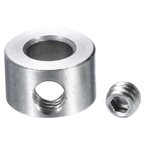 Close-up of 8 Piece Set Screw Shaft Collars For 1/4 Inch Bore 304 Stainless Steel 1/2 Inch Outer Diameter 5/16 Inch Width