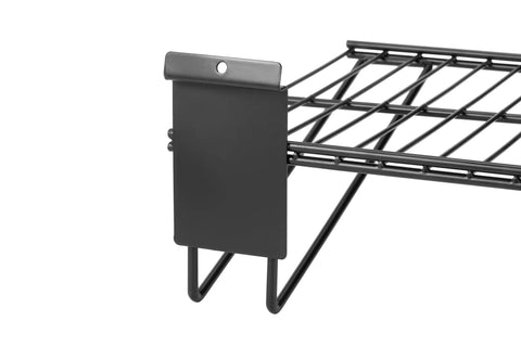 Heavy Duty Slatwall Shelves 16 Inch Wide Wire Shelf Organizer For Garage Workshop Kitchen And Office Slatwall Accessories Durable Powder Coated Finish 2 Pack close-up
