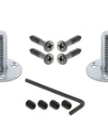 Deco Plate With Keyhole And White Rose Porcelain Knob, Double Dummy Set In Antique Pewter Finish With Solid Brass Plates screws