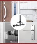 All Aluminum Cabinet Hardware Jig For Precise Drilling And Alignment shown aligning door and drawer handles, CNC aluminum