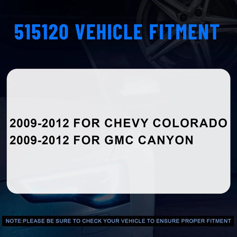 Fitment chart for Front Wheel Hub And Bearing Assembly Direct Replacement For Chevy Colorado 2009 2012 And GMC Canyon 2009 2012 RWD
