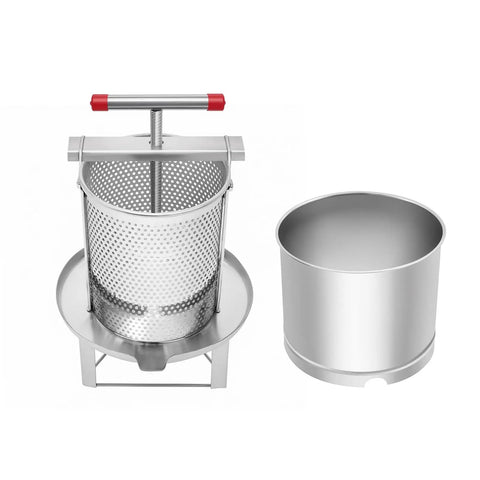 Manual Honey Press Extractor For Beeswax And Honeycomb Drums Stainless Steel Kitchen Tool With 532.6 Oz Capacity side view