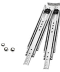 Top Shelf Heavy Duty 76 Millimeter Full Extension Ball Bearing Drawer Slides Holds Up To Five Hundred Pounds with metal balls.
