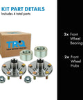 Front Wheel Bearing And Hub Kit 2 Piece Direct Fit OE Replacement For Acura CL RSX TL Honda Accord CR V Element Includes Two Bearings And Two Hubs Drop In Ready in packaging.