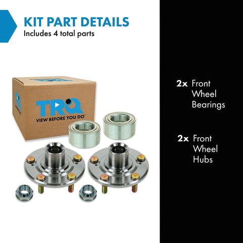 Front Wheel Bearing And Hub Kit 2 Piece Direct Fit OE Replacement For Acura CL RSX TL Honda Accord CR V Element Includes Two Bearings And Two Hubs Drop In Ready in packaging.