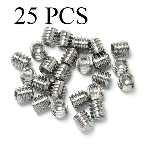 Hex Socket Set Screws 1/4-20 X 1/4 Stainless Steel 304 Cup Point Full Thread Grub Screws, 25 Pc Pack