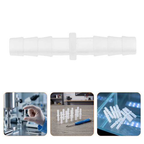 Super Easy Double Ended Barbed Repair Connector Kit For Garden Hose Fixes That Drip Leaks On The Spot With No Tools Needed Plus Quick Install And Heavy Duty Plastic Build Makes It Perfect For Every Home DIY Plumber Job, clear plastic hose coupler