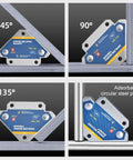 Heavy Duty 28lb Welding Magnets Set With Four Magnetic Clamps 3 Inch Reach 45 90 135 Degree Angles Arrow Holder for Soldering