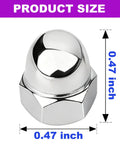 License Plate Retainer Nuts and Screws for Volvo XC90 S60 S40 S90 V60 V90 with Tall Dome Stainless Steel 18 8 Caps 0.47 inch