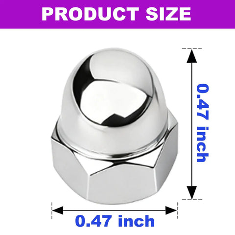License Plate Retainer Nuts and Screws for Volvo XC90 S60 S40 S90 V60 V90 with Tall Dome Stainless Steel 18 8 Caps 0.47 inch