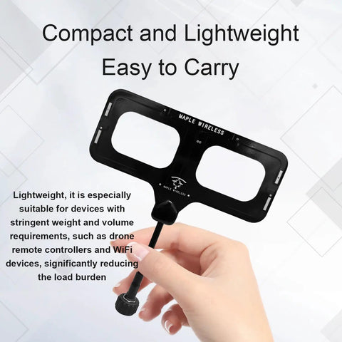 Hand holding Three In One Passive Directional Antenna 5dBi for 2.4GHz 915MHz 868MHz RC Transmitters and RF Modules with SMA male connector