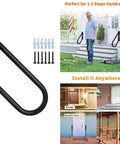 Tough As Nails U Shaped Wall Mounted Grab Bar For Stairs With Nonslip Grip Easy Install, black finish, ideal for indoor and outdoor use.