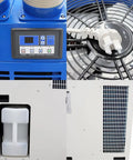 Heavy Duty Portable Air Conditioner With Large Water Tank, Bad Boy Commercial Spot Cooler controls, fan grill, and water tank access.