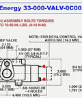 Technical diagram of 3 Position 4 Way Heavy Duty Pro Grade Hydraulic Directional Control Valve C908 0C000908 with measurements.