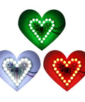 Totally Heart Shaped DIY LED Light Kit Set With Flashing LEDs Soldering Practice Project In Red Green White Three Color PCB Kit