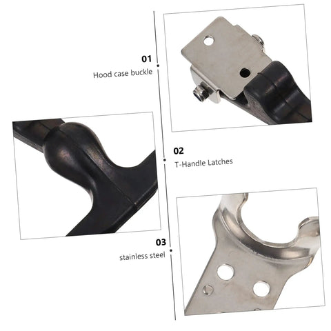 Heavy Duty Draw Latches Kit With Brackets, Stainless Steel Toolbox Latches, flexible hood catch design details