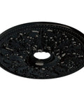 Ashley Ceiling Medallion Hand Painted Black Pearl 24 Inch Outside Diameter 4 Inch Inner Hole Two And One Eighth Inch Projection