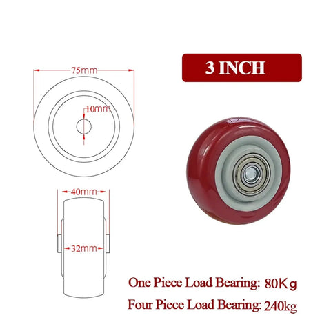 Heavy Duty PVC Wheel Casters Set Of 4 For Furniture Appliances Carts And Industrial Machines With Smooth Swivel Movement 3 Inch
