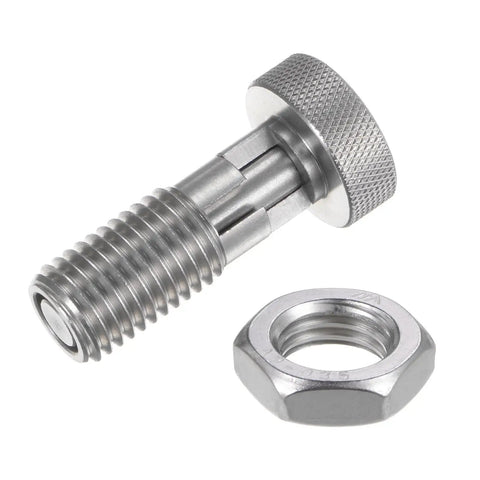 Top Shelf Stainless Steel Spring Plunger Featuring A Sweet Knurled Grip M16X2 Threads And Eight Mm Pin Non Locking Index Design Smooth Retracting Action Makes It A Solid Choice For Tough Industrial Projects Right Now with nut and knurled grip.