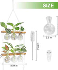 Wall Hanging Plant Propagation Station With 6 Glass Bulb Vases Two Tier Wooden Terrarium Stand dimensions and features
