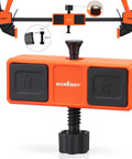 Snap Your Boards Square Fast With This Solid Bar Clamp Leveling Block sporting a bubble level and sturdy black screw, ideal for woodwork.