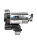 Heavy Duty 20 GPM Fuel Transfer Pump With 1 Inch Outlet For Gasoline And Diesel 115 Volt AC Plug And Play Setup close-up view.