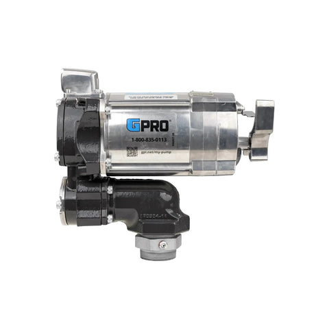 Heavy Duty 20 GPM Fuel Transfer Pump With 1 Inch Outlet For Gasoline And Diesel 115 Volt AC Plug And Play Setup close-up view.