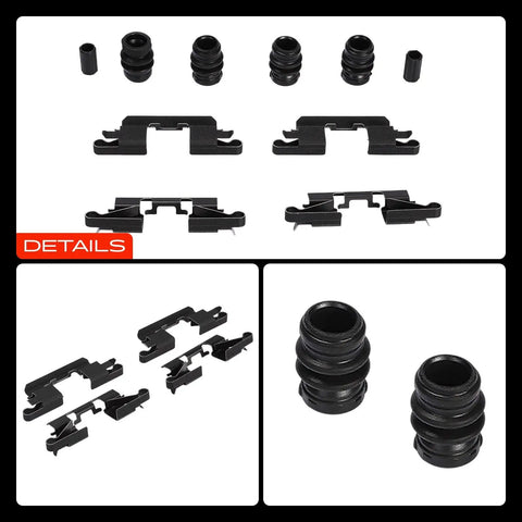 A-Performance Premium Rear Side Disc Brake Hardware Kit For Nissan Frontier And Xterra Plus Suzuki Equator Model Years 2005 To 2020 Durable Replacement Parts Set Upgraded Performance Specs. black rear brake hardware kit, dust boots and spring clips