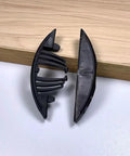 50 Pairs Woodworking Invisible Connectors 45 Degree Plywood Joint Fasteners showing black nylon clips on a wood surface.