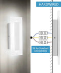 Modern Dope LED Wall Sconce Set In Chrome With Frosted Acrylic Warm White Light 6000K mounted beside wiring diagram